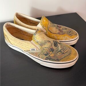 Vans x Van Gogh Museum Skull Slip-On Sneakers Yellow Canvas